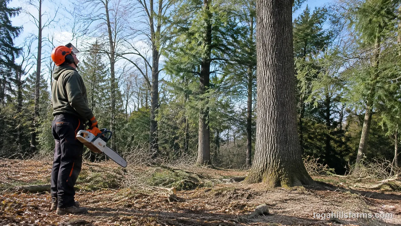 How do you assess the tree and plan where it will fall?