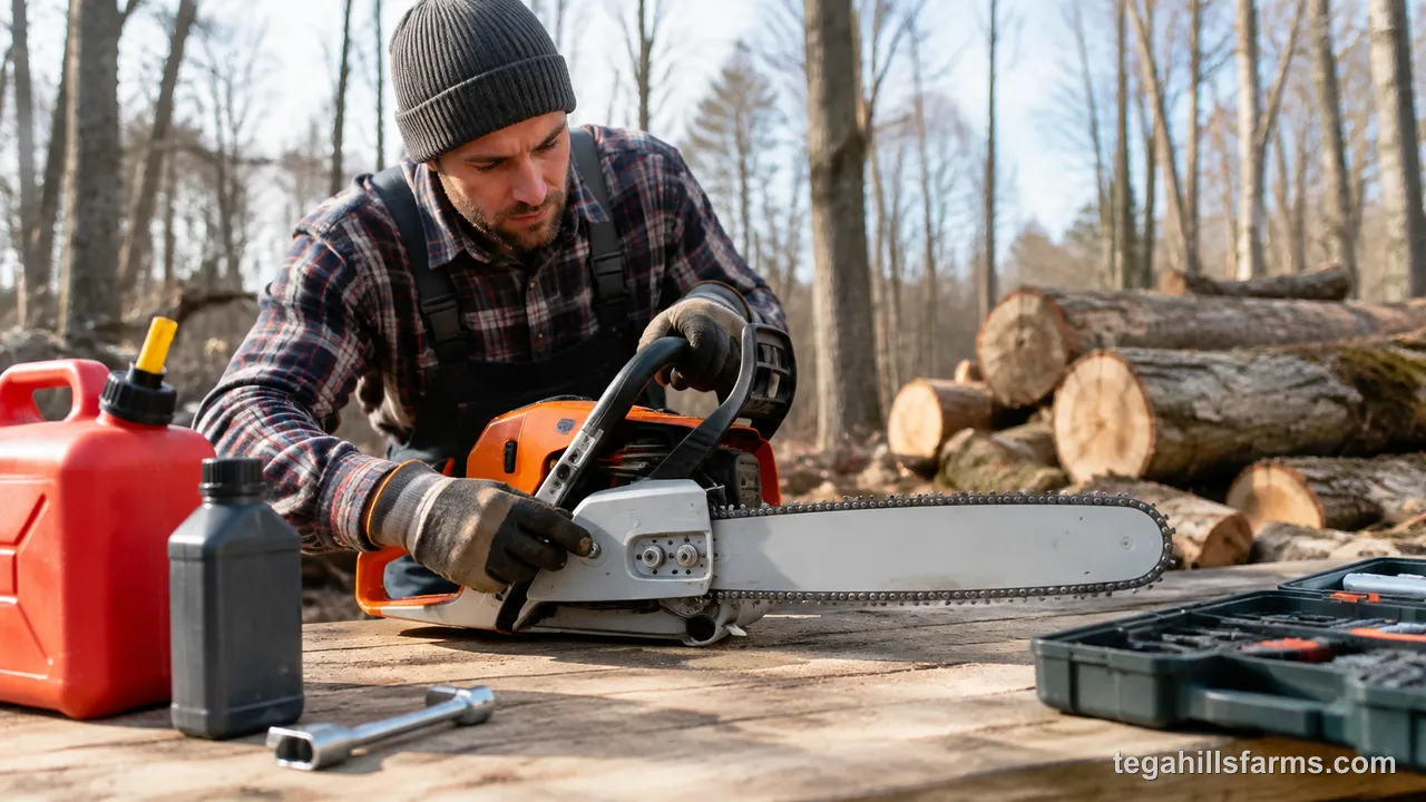 How do you get your chainsaw ready again after winter?