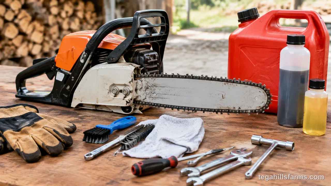 What tools and supplies do you need to winterize a chainsaw?